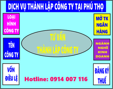 Dịch vụ th&agrave;nh lập c&ocirc;ng ty tại Ph&uacute; Thọ
