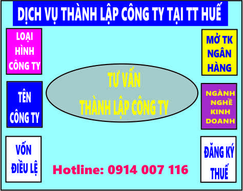 Dịch vụ th&agrave;nh lập c&ocirc;ng ty tại Huế